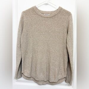 Pink Clover Oatmeal Knit Sweater Women’s Large Chunky Crewneck Neutral